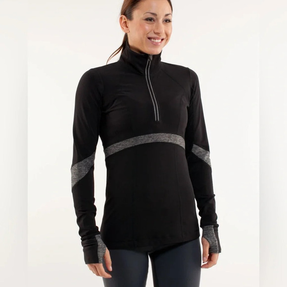 Lululemon Run: Distance Pullover Black/ Heathered Black Size: 4 - Picture 1 of 8